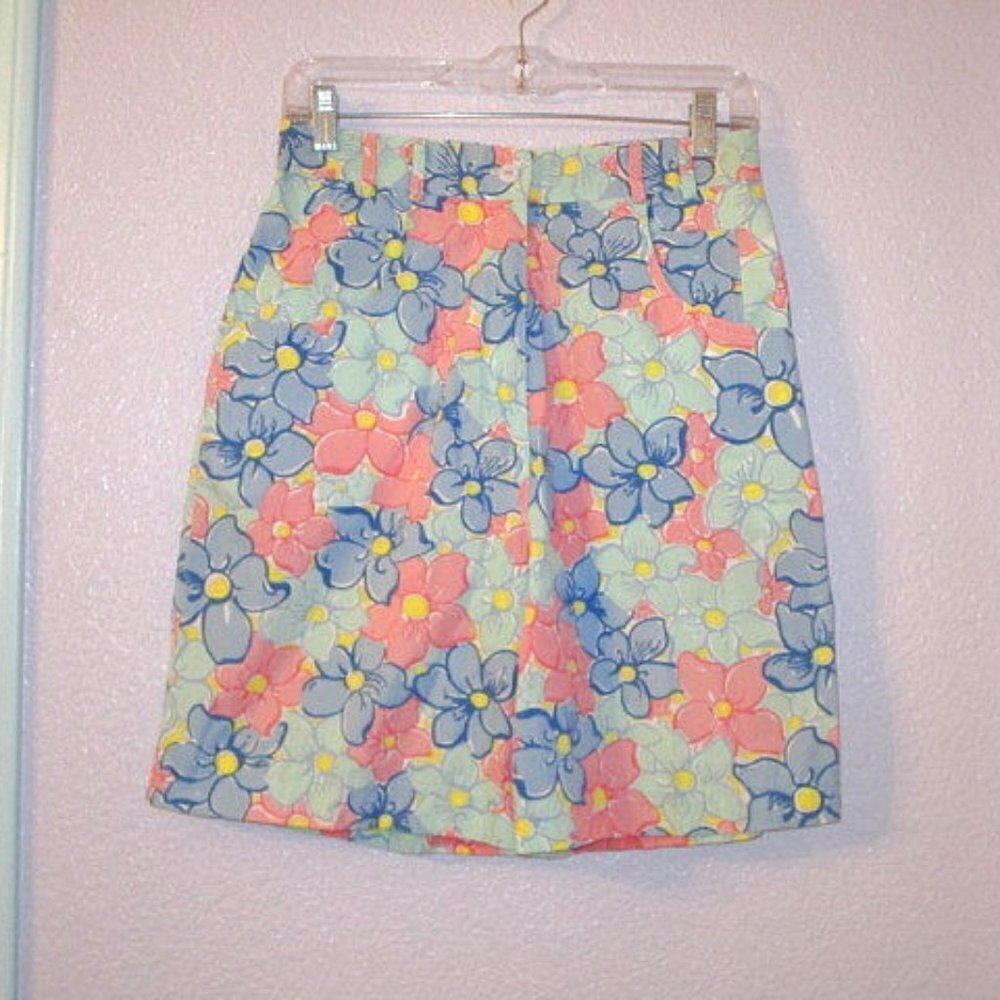 Vtg Lilly Pulitzer Shorts Size 8 High Rise Cotton Pockets Floral Preppy Beach